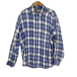 Vintage Woolrich Plaid Shirt Mens XL Blue Gorpcore Camping Hiking Hiker Camper